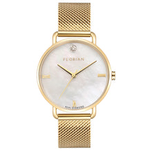 Load image into Gallery viewer, Ocean Diamond MOP Dial Champagne Gold Mesh Watch | 36mm