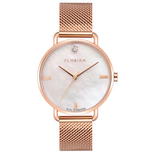 Load image into Gallery viewer, Ocean Diamond MOP Dial Rose Gold Mesh Watch | 36mm