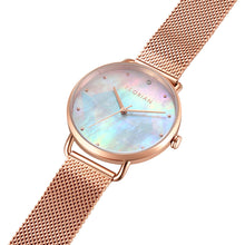 Load image into Gallery viewer, Candy Diamond Colorful MOP Dial Rose Gold Mesh Watch | 36mm