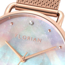 Load image into Gallery viewer, Candy Diamond Colorful MOP Dial Rose Gold Mesh Watch | 36mm