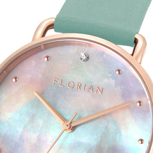 Load image into Gallery viewer, Candy Diamond Colorful MOP Dial Pistachio Green and Rose Gold Watch | 36mm