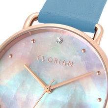 Load image into Gallery viewer, Candy Diamond Colorful MOP Dial Angel Blue and Rose Gold Watch | 36mm