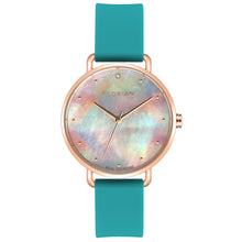 Load image into Gallery viewer, Candy Diamond Colorful MOP Dial Aqua Green and Rose Gold Watch | 36mm