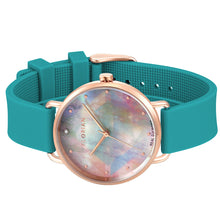 Load image into Gallery viewer, Candy Diamond Colorful MOP Dial Aqua Green and Rose Gold Watch | 36mm