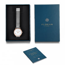 Load image into Gallery viewer, Classic Roman Silver White Dial Silver and Rose Gold Mesh Watch | 36mm