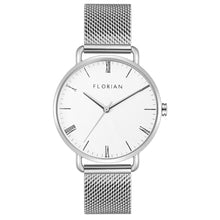 Load image into Gallery viewer, Classic Roman Silver White Dial Silver Mesh Watch | 36mm