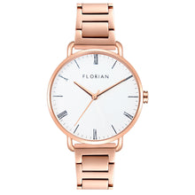 Load image into Gallery viewer, Classic Roman Silver White Dial Rose Gold Bracelet Watch | 36mm