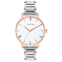 Load image into Gallery viewer, Classic Roman Silver White Dial Silver and Rose Gold Bracelet Watch | 36mm