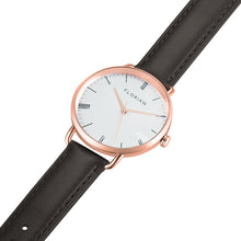 Load image into Gallery viewer, Classic Roman Silver White Dial Eagle Black and Rose Gold Watch | 36mm