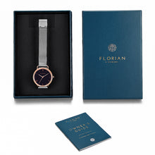 Load image into Gallery viewer, Classic Roman Black Dial Silver and Rose Gold Mesh Watch | 36mm
