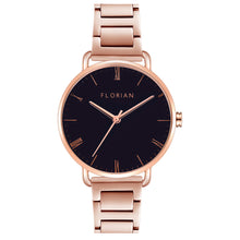 Load image into Gallery viewer, Classic Roman Black Dial Rose Gold Bracelet Watch | 36mm