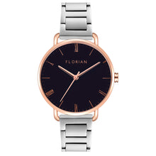 Load image into Gallery viewer, Classic Roman Black Dial Silver and Rose Gold Bracelet Watch | 36mm