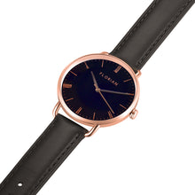 Load image into Gallery viewer, Classic Roman Black Dial Eagle Black and Rose Gold Watch | 36mm