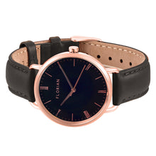 Load image into Gallery viewer, Classic Roman Black Dial Eagle Black and Rose Gold Watch | 36mm