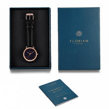 Load image into Gallery viewer, Classic Roman Black Dial Eagle Black and Rose Gold Watch | 36mm