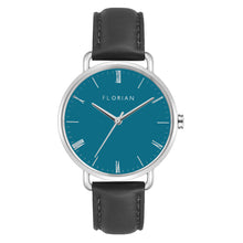 Load image into Gallery viewer, Classic Roman Turqouise Dial Eagle Black and Silver Watch | 36mm