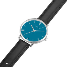 Load image into Gallery viewer, Classic Roman Turqouise Dial Eagle Black and Silver Watch | 36mm