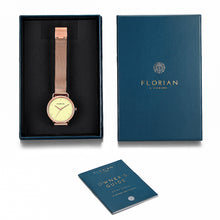 Load image into Gallery viewer, Classic Roman Lemon Yellow Dial Rose Gold Mesh Watch | 36mm