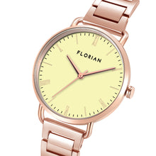 Load image into Gallery viewer, Classic Roman Lemon Yellow Dial Rose Gold Bracelet Watch | 36mm