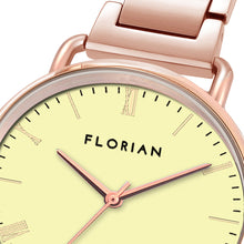 Load image into Gallery viewer, Classic Roman Lemon Yellow Dial Rose Gold Bracelet Watch | 36mm