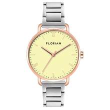 Load image into Gallery viewer, Classic Roman Lemon Yellow Dial Silver and Rose Gold Bracelet Watch | 36mm