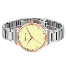 Load image into Gallery viewer, Classic Roman Lemon Yellow Dial Silver and Rose Gold Bracelet Watch | 36mm