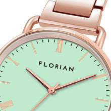 Load image into Gallery viewer, Classic Roman Palm Green Dial Rose Gold Bracelet Watch | 36mm