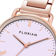 Load image into Gallery viewer, Classic Roman Milky Purple Dial Rose Gold Bracelet Watch | 36mm