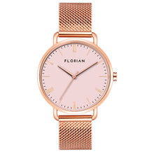 Load image into Gallery viewer, Classic Roman Pastel Pink Dial Rose Gold Mesh Watch | 36mm