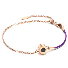 Load image into Gallery viewer, Aroma Rainbow Diamond Bright Violet and Rose Gold Bracelet