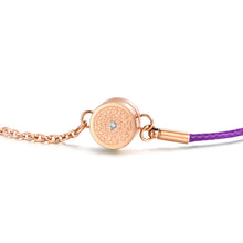 Load image into Gallery viewer, Aroma Rainbow Diamond Bright Violet and Rose Gold Bracelet