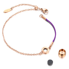 Load image into Gallery viewer, Aroma Rainbow Diamond Bright Violet and Rose Gold Bracelet