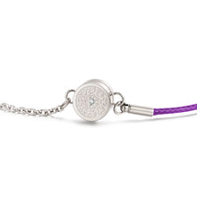 Load image into Gallery viewer, Aroma Rainbow Diamond Bright Violet and Silver Bracelet