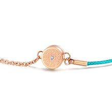 Load image into Gallery viewer, Aroma Rainbow Diamond Aqua Green and Rose Gold Bracelet