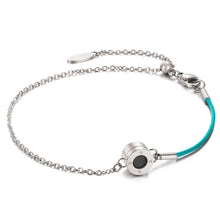 Load image into Gallery viewer, Aroma Rainbow Diamond Aqua Green and Silver Bracelet