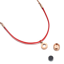Load image into Gallery viewer, Aroma Rainbow Diamond Ruby Red and Rose Gold Necklace