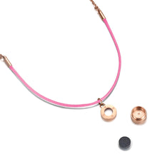 Load image into Gallery viewer, Aroma Rainbow Diamond Sweet Pink and Rose Gold Necklace