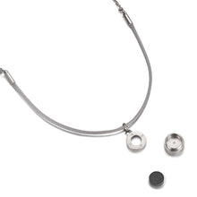 Load image into Gallery viewer, Aroma Rainbow Diamond Cool Grey and Silver Necklace