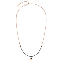 Load image into Gallery viewer, Aroma Rainbow Diamond Pure Black and Rose Gold Necklace
