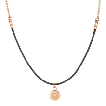 Load image into Gallery viewer, Aroma Rainbow Diamond Pure Black and Rose Gold Necklace