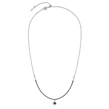 Load image into Gallery viewer, Aroma Rainbow Diamond Pure Black and Silver Necklace