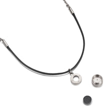 Load image into Gallery viewer, Aroma Rainbow Diamond Pure Black and Silver Necklace