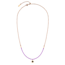 Load image into Gallery viewer, Aroma Rainbow Diamond Bright Violet and Rose Gold Necklace