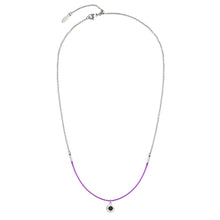 Load image into Gallery viewer, Aroma Rainbow Diamond Bright Violet and Silver Necklace