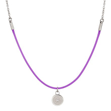 Load image into Gallery viewer, Aroma Rainbow Diamond Bright Violet and Silver Necklace