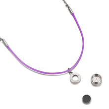 Load image into Gallery viewer, Aroma Rainbow Diamond Bright Violet and Silver Necklace