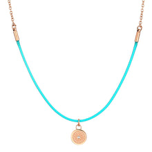 Load image into Gallery viewer, Aroma Rainbow Diamond Aqua Green and Rose Gold Necklace
