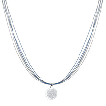 Load image into Gallery viewer, Aroma Wire Diamond Angel Blue and Silver Necklace