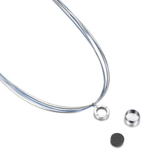 Load image into Gallery viewer, Aroma Wire Diamond Angel Blue and Silver Necklace