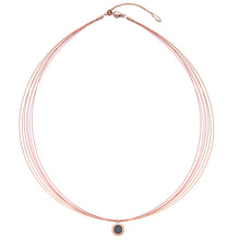 Load image into Gallery viewer, Aroma Wire Diamond Panther Pink and Rose Gold Necklace